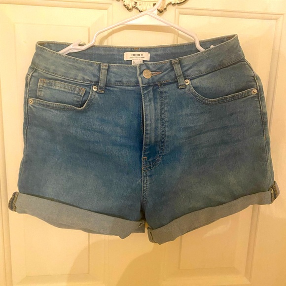 Forever 21 Light Blue Jean Shorts - Picture 1 of 3